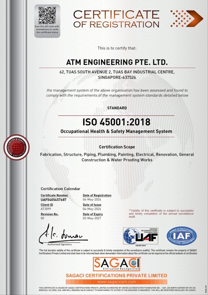 ISO 45001 CERT - ATM ENGINEERING PTE. LTD